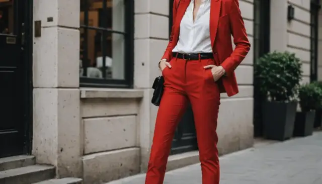 Czerwone spodnie: Jak stylizować? Kolory, fasony i dodatki