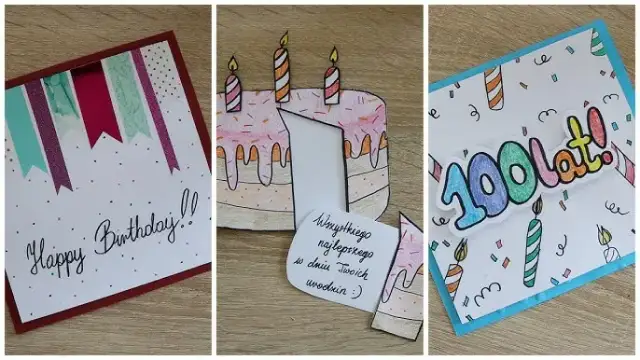 Kartka urodzinowa dla przyjaciółki DIY: pomysły i instrukcje krok po kroku