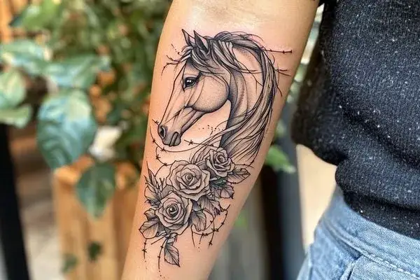 Tatuaż koń: znaczenie wolności, siły i duchowego przewodnictwa?