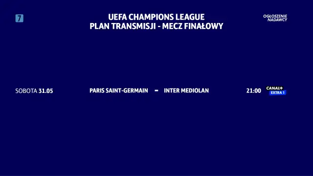 Plan transmisji finału Ligi Mistrzów: PSG vs Inter Mediolan, sobota 31.05 o 21:00 w Canal+ Extra 1.