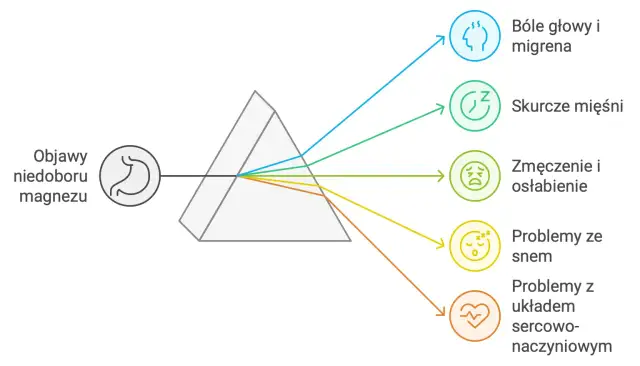 Niedobór magnezu objawy: bóle głowy, skurcze mięśni, zmęczenie, problemy ze snem i układem sercowo-naczyniowym.