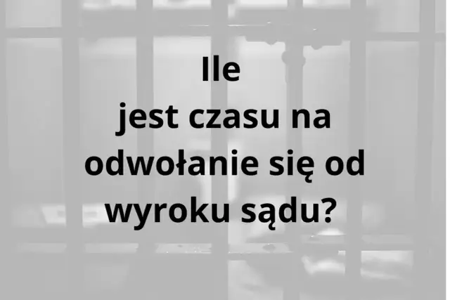 Ile trwa odwołanie od wyroku sądu? Pytanie widoczne na tle krat.