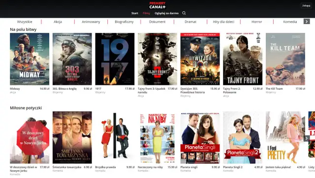 Przeglądaj filmy na Canal+! Od wojennych po komedie romantyczne, znajdziesz tu wiele propozycji.