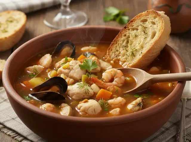 Soupe de poisson aux morceaux : bouillon riche, filets parfaits