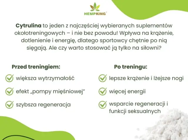 Cytrulina: przed czy po treningu? Odkryj, kiedy działa najlepiej!