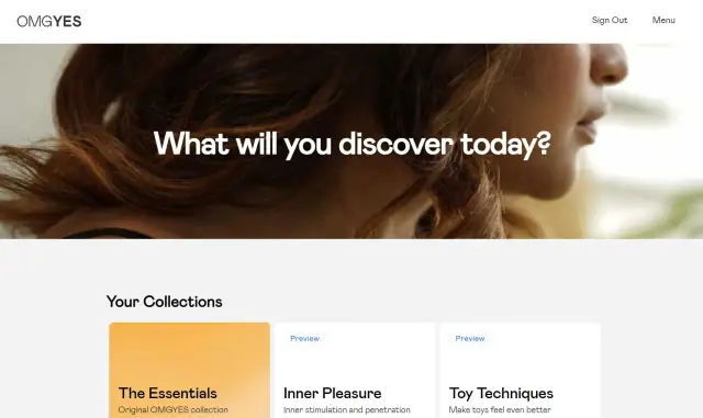 Odkryj swoją seksualność z OMGYES. Kolekcje "The Essentials", "Inner Pleasure" i "Toy Techniques" pomogą Ci w tej podróży.