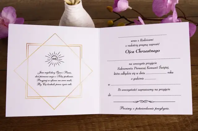 Jak stworzyć wyjątkowe zaproszenie komunijne dla matki chrzestnej?