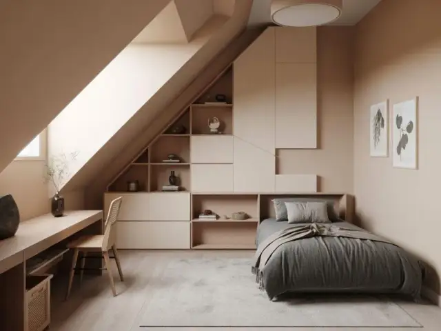 Małe poddasze: Jak sprytnie urządzić pokój ze skosami?