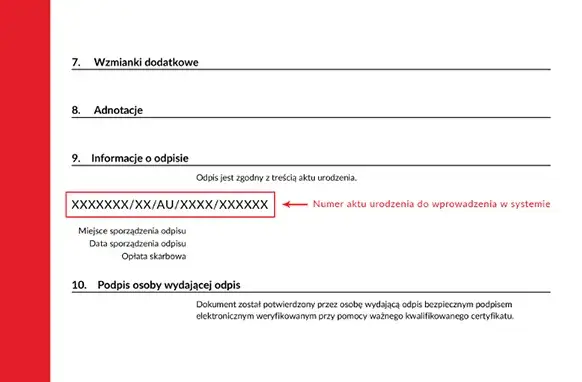 Odpis skrócony aktu urodzenia – dlaczego nie ma numeru?