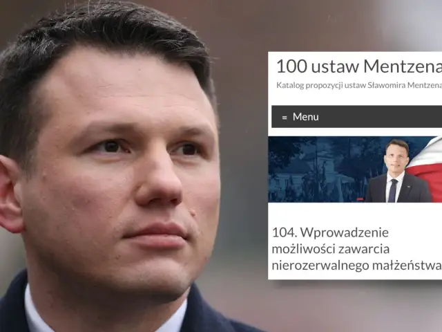 Sławomir Mentzen 100 ustaw podatkowych: katalog propozycji, w tym propozycja nr 104 dotycząca nierozerwalnego małżeństwa.