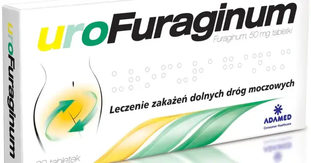 Opakowanie UroFuraginum 50 mg tabletki. Czy furagina jest na receptę? Lek na zakażenia dolnych dróg moczowych.