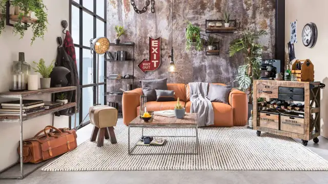 Industrieller Stil im Wohnzimmer: So schaffen Sie den perfekten Look