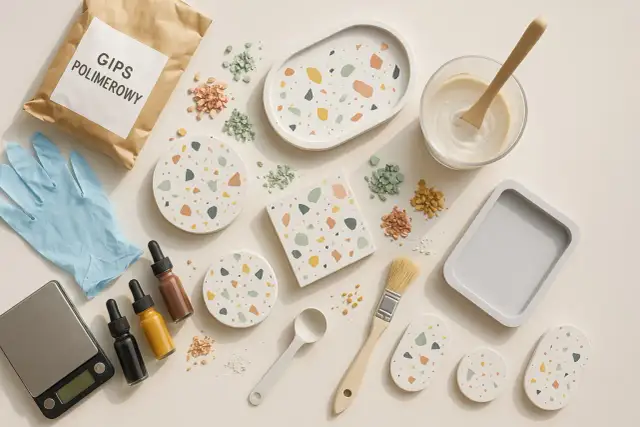 Materiały do tworzenia własnych ozdób z gipsu polimerowego: gips, barwniki, foremki, rękawice, waga. Jak zrobić odlew z gipsu?