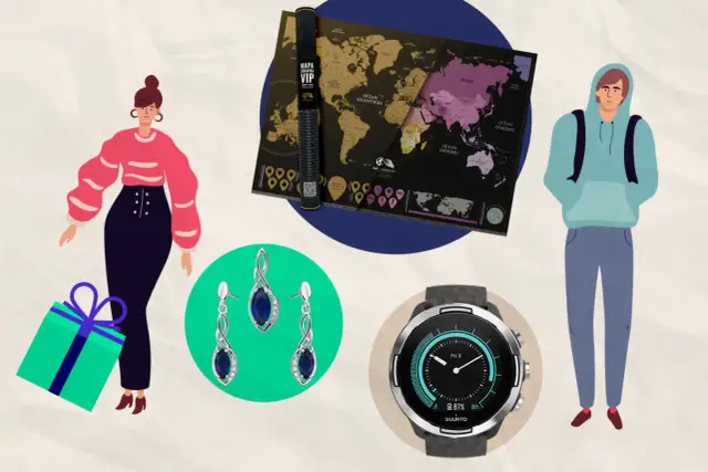 Co dać chrześniakowi na 18 urodziny? Mapa zdrapka VIP, eleganckie kolczyki, smartwatch i prezent w zielonym pudełku.