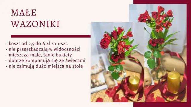 Jak zrobić piękne kwiaty na stół pary młodej - proste pomysły DIY