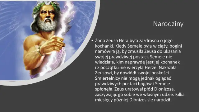 Zeus z piorunem, narodziny Dionizosa. Jakie uroczystości dały początek teatrowi w starożytnej Grecji?