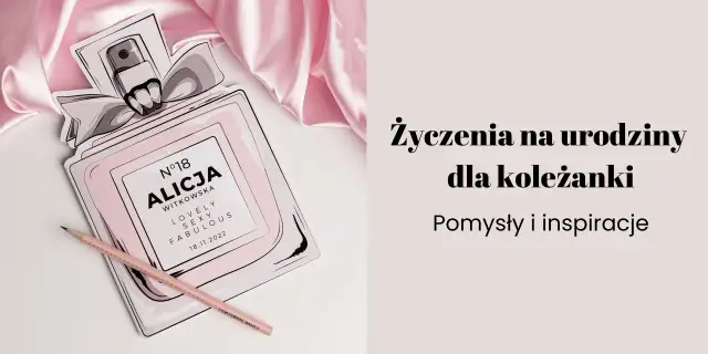Różowy, satynowy materiał z wyciętym kształtem flakonu perfum i różowym ołówkiem.
