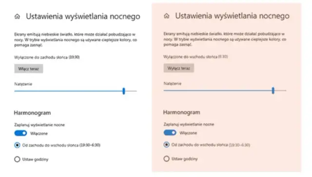 Wyświetlanie nocne Windows 10: Jak włączyć filtr niebieskiego światła?