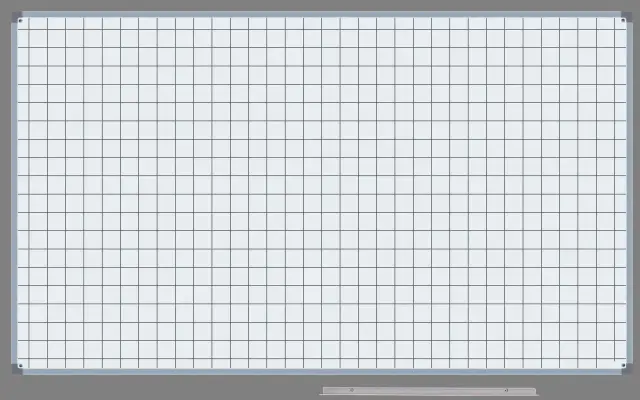 Siatka milimetrowa 5x5 mm na białej tablicy.