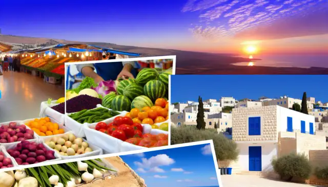 Kolorowy targ z owocami i warzywami, zachód słońca nad morzem, białe domy i błękitne niebo. Czy w Izraelu jest bezpiecznie? Tak, to piękny kraj.