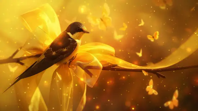 Jaskółka, żółta wstążka, kolor żółty i aura: co symbolizują?