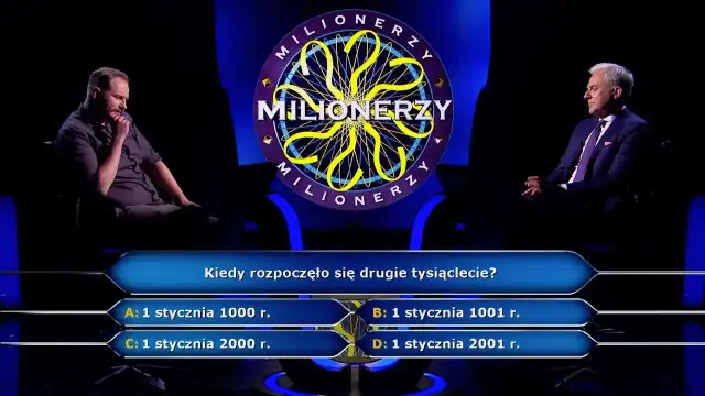 Milionerzy: Kiedy rozpoczęło się drugie tysiąclecie - zaskakująca odpowiedź