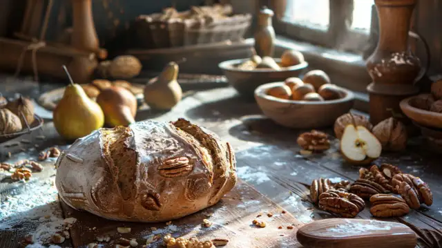 Ciasto drożdżowe z gruszką - Przepis na ciasto z mąką pełnoziarnistą