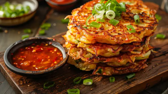 Placki kimchi: Smaczny przepis na placki z kimchi i ostrymi przyprawami