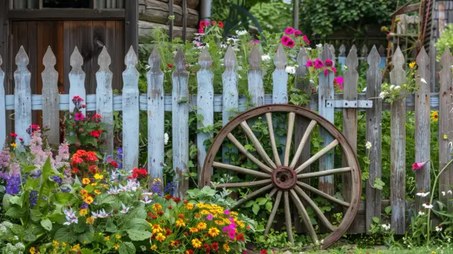 Drewniane koło od wozu: Inspiracje do ogrodu, które dodadzą stylu
