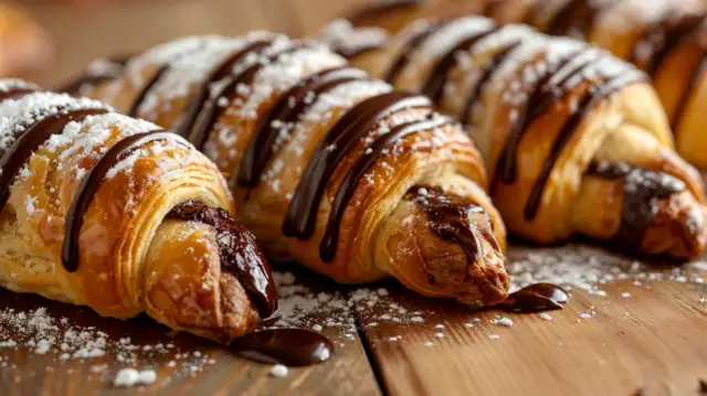 Rogaliki z ciasta francuskiego z czekoladą w 30 minut - przepis