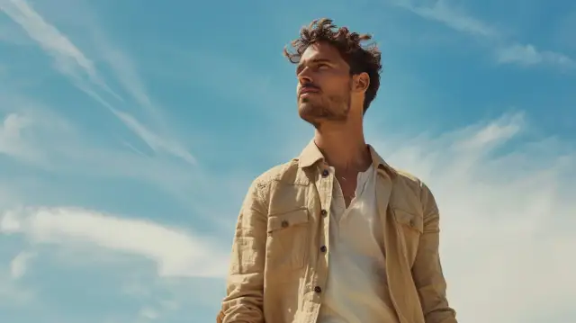 Kurtka lniana męska - przewiewna kurtka lniana idealna na letnie miesiące