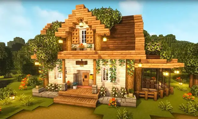 Jak łatwo zbudować piękny dom z drewna w Minecraft - poradnik