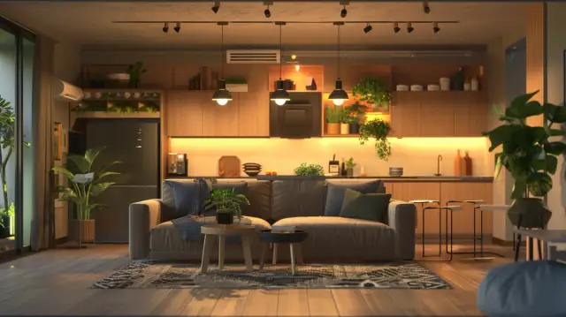 Salon z kuchnią w bloku: 6 pomysłów na aranżację