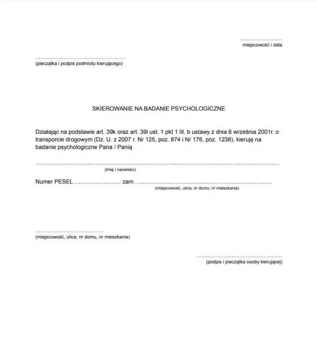 Kto może skierować kierowcę na badania psychologiczne i dlaczego to ważne?