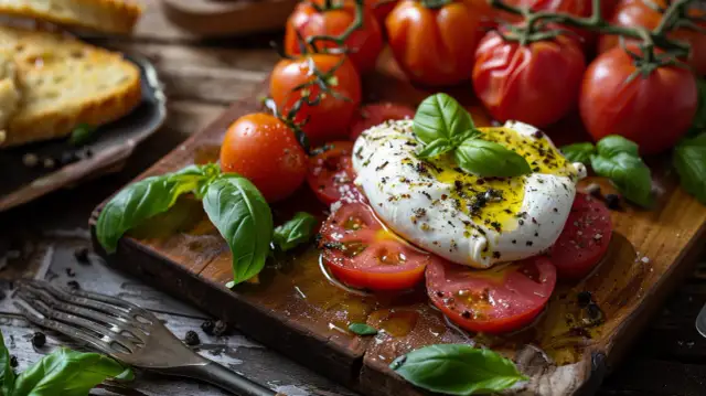 Pieczona burrata: Wyjątkowy przepis na burratę pieczoną z pomidorami