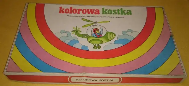 Gra planszowa kolorowa kostka - edukacyjna zabawa dla dzieci, która rozwija umiejętności kolorów