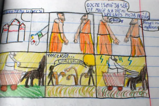 Mit o Heliosie i Faetonie komiks - dramatyczna opowieść o ambicjach