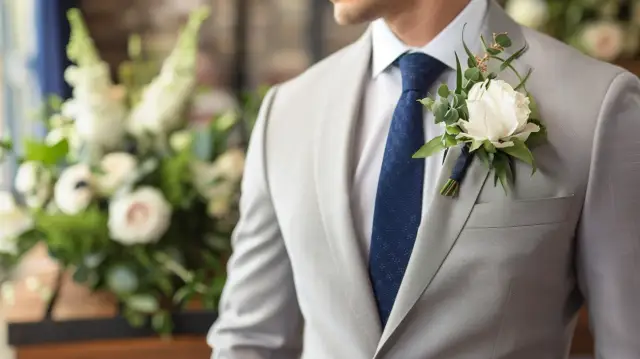 Garnitur ślubny w kolorze szarym - Elegancja na ślub i nie tylko.