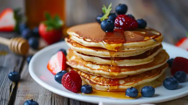 Placki z ricotty: Pyszny przepis na placuszki z ricotty z miodem i owocami