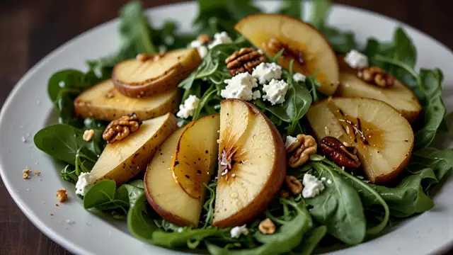 Sałatka z rukolą i karmelizowaną gruszką - Smaczna i Zdrowa Propozycja na Różne Okazje