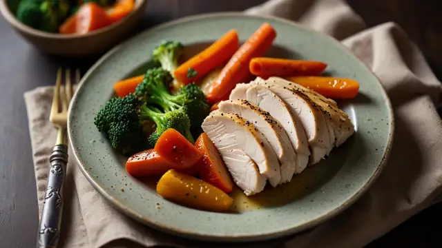 Przepis na fit obiad: kurczak z warzywami na parze