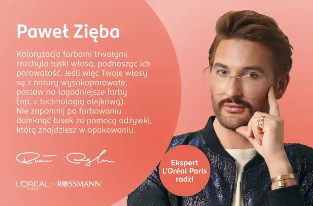 Paweł Zięba radzi, jak dbać o włosy wysokoporowate po koloryzacji. Ekspert L'Oréal Paris podpowiada, jak wykonać test na porowatość włosów.