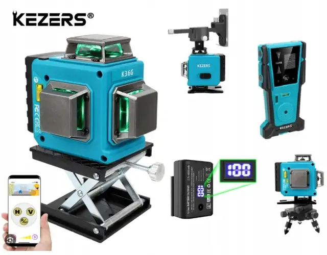 Poziomica laserowa na zewnątrz: Zielona wiązka i detektor to klucz