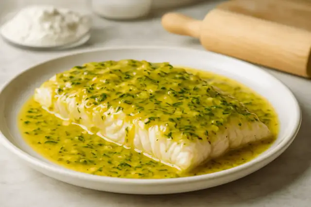 Filet ryby w sosie cytrynowym z ziołami. Idealny sos cytrynowy do ryby, który podkreśli jej smak.