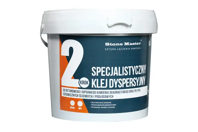 Specjalistyczny klej dyspersyjny Stone Master, idealny do kamienia dekoracyjnego i płytek. Szukasz, jaki klej do kamienia dekoracyjnego wybrać? Ten produkt to świetny wybór.