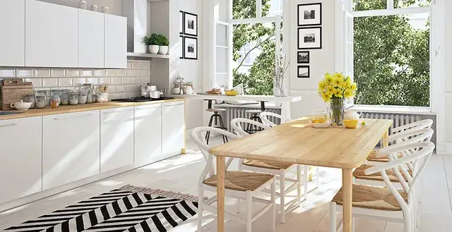 Biała kuchnia: Jaki stół wybrać? Porady i inspiracje