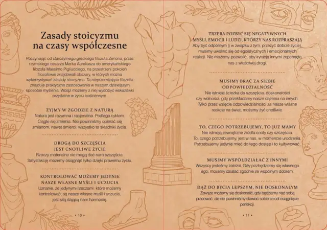 Zasady stoicyzmu w literaturze: filozofia Zenona, Marka Aureliusza i P. Pigliucciego, praktyczne wskazówki na co dzień.