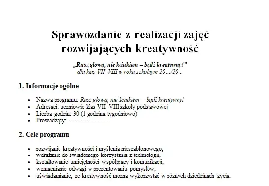 Kreatywny Polski: Gotowy Program Zajęć i Innowacje