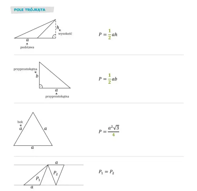 Jak obliczyć pole trójkąta? Wszystkie wzory i przykłady krok po kroku