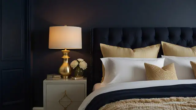 Granatowa sypialnia - czy to kolor pasujący do Twojej przytulnej sypialni?